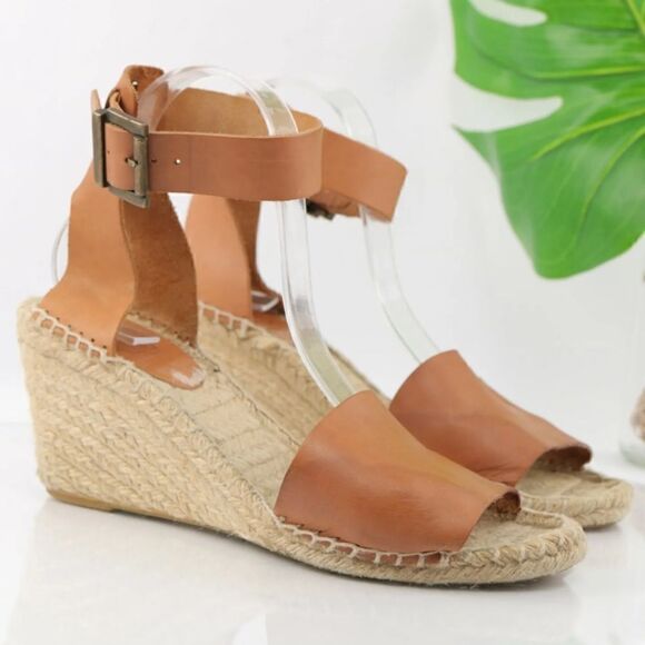 PICON GENUINE LEATHER WEDGE ESPADRILLE - Picture 1 of 8